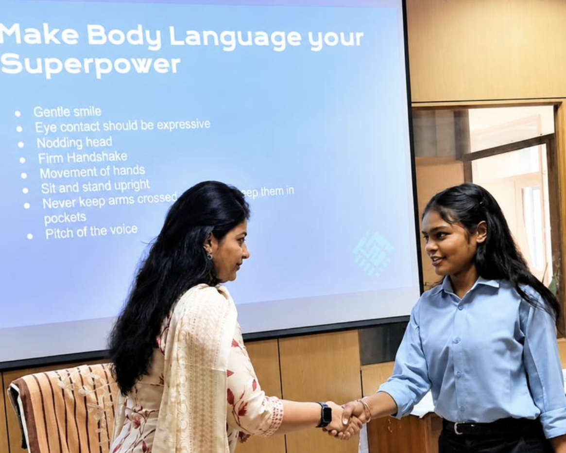 Ishan IIMT students and guests engage in personality development activities together.